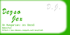 dezso jex business card