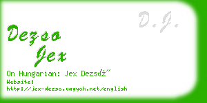 dezso jex business card